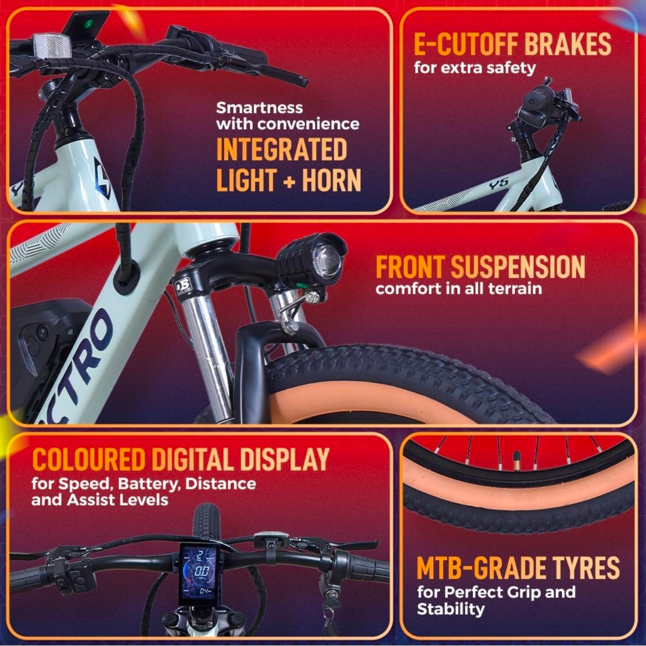 Hero Lectro Y5 27.5T [Light Pista Green] 10.4Ah