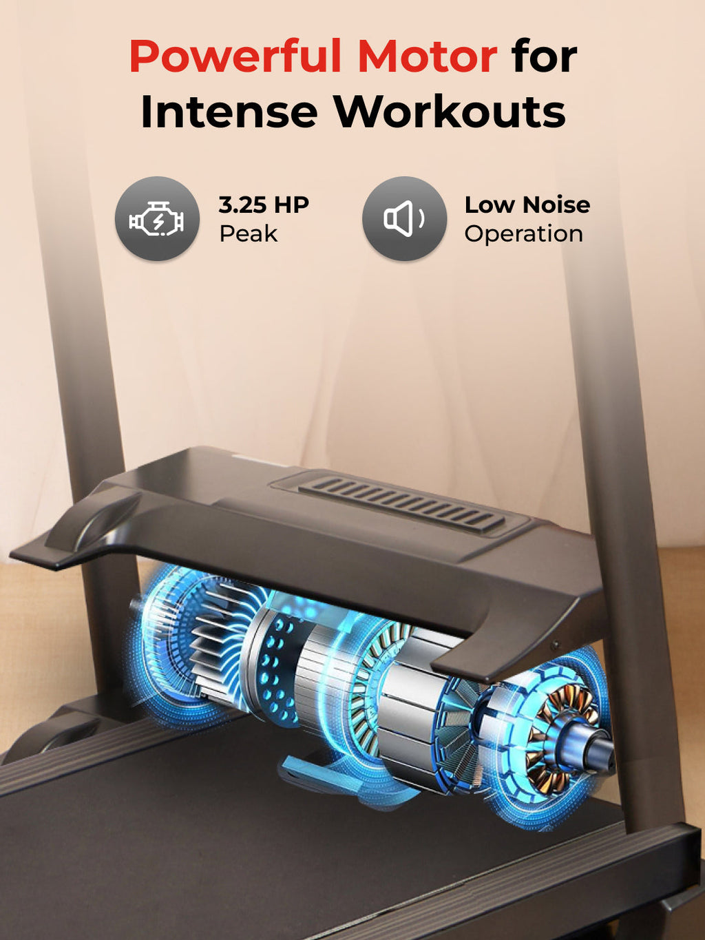 FIT KIT FT100M Treadmill 3.25HP Peak | Massager | 3-level Manual-Incline | Max Weight-110kg | Max Speed-14.8kmph