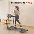FIT KIT FT97 Steel Treadmill 2HP | 3-level Manual-Incline | Max Weight-100kg | Max Speed-12.8kmph