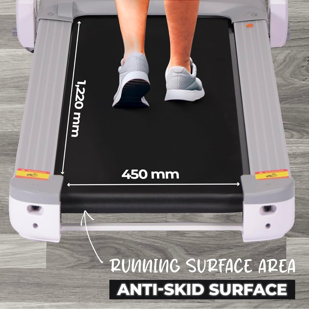 91 Durafit Sprint Pro MF Threadmill 5HP Peak | Massager| Hydraulic Foldable| 25-Level Auto-Incline | Max user-140kg | Max Speed-16kmph | White