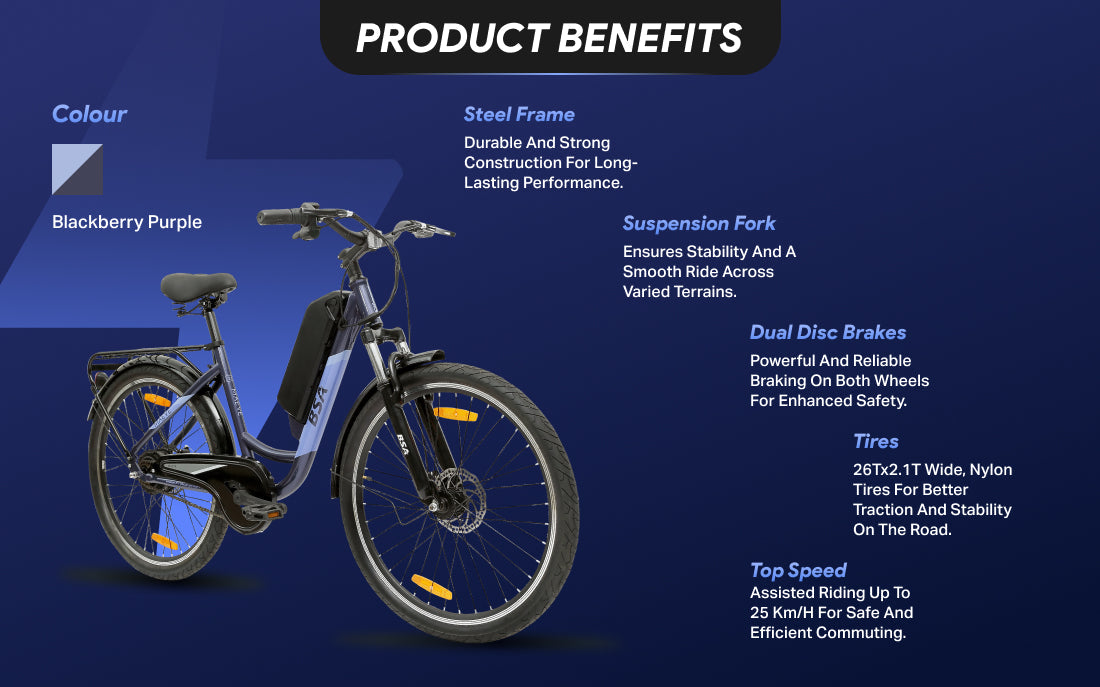 BSA Maeve 26T SS [Blackberry Purple] 8Ah LFP