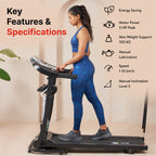 CULT RUN M3.0 Treadmill 3HP Peak | Massager | 3-level Manual-Incline | Max Weight-100kg | Max Speed-10kmph
