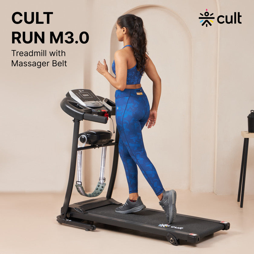 CULT RUN M3.0 Treadmill 3HP Peak | Massager | 3-level Manual-Incline | Max Weight-100kg | Max Speed-10kmph