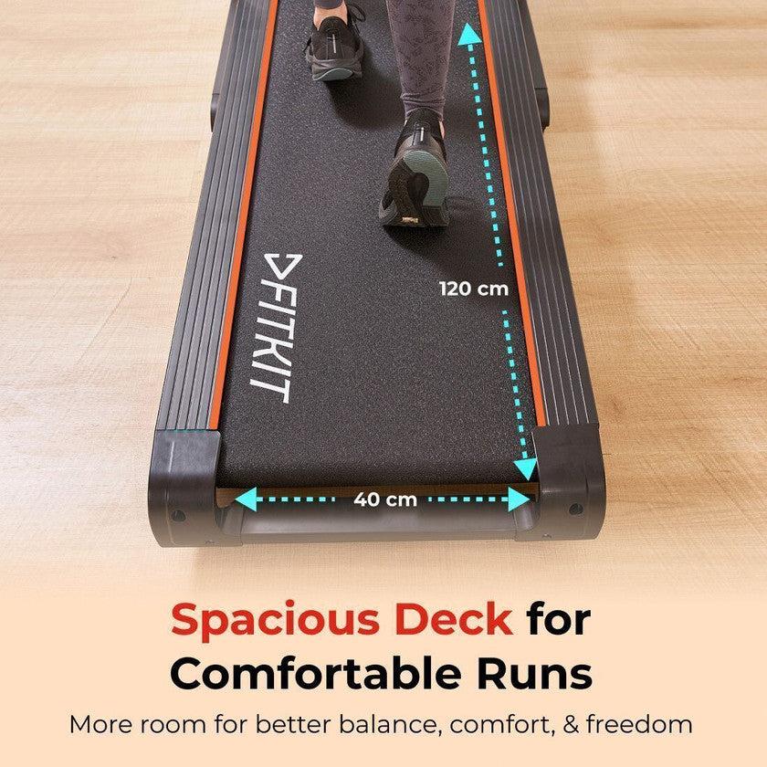 FIT KIT FT97 Steel Treadmill 2HP | 3-level Manual-Incline | Max Weight-100kg | Max Speed-12.8kmph