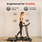 FIT KIT FT97 Steel Treadmill 2HP | 3-level Manual-Incline | Max Weight-100kg | Max Speed-12.8kmph